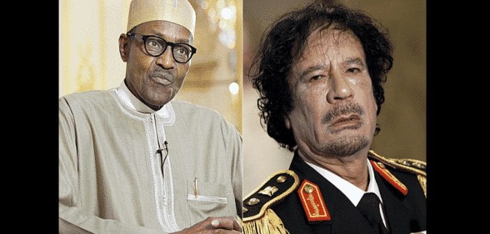 Insécurité au Nigeria : Le président Buhari accuse Mouammar Kadhafi