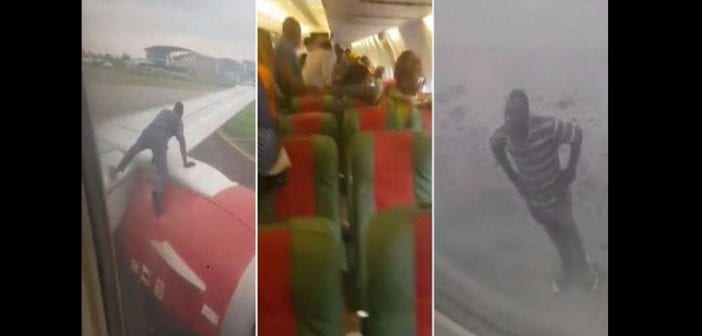 Nigeria : Un Homme Tente De Voyager En S’accrochant À L’aile D’un Avion En Plein Décollage (Vidéo)