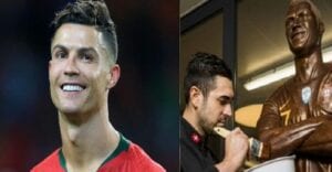 Cristiano Ronaldo: Sa Statue De 120 Kg Faite De Chocolat Dévoilée En Suisse