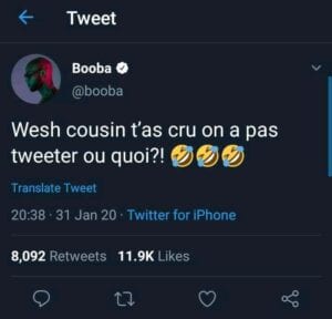 Booba Débarque En Force Sur Twitter Après La Suppression De Son Compte Instagram