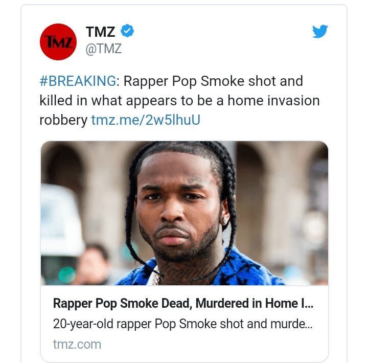 Le Rappeur Pop Smoke Assassine A Son Domicile Doingbuzz