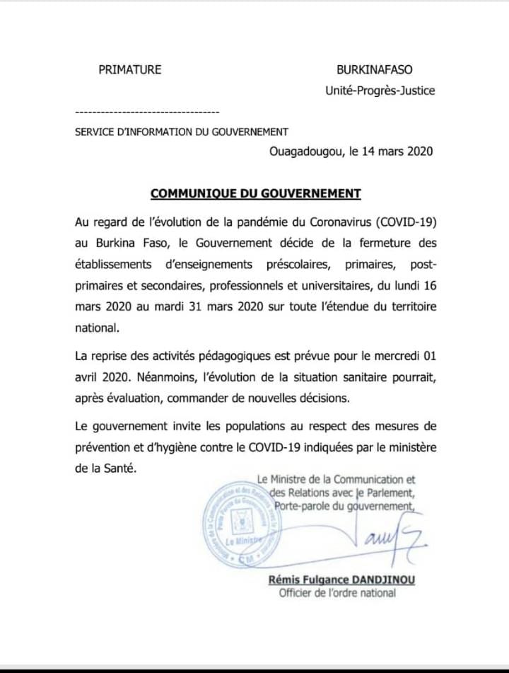 Burkinafaso Communiqué Doingbuzz