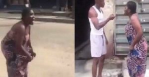 Vidéo: Elle S’enfuit De Sa Chambre À Moitié Nue À Cause De Son Époux…Le Couple S’explique Dans La Rue