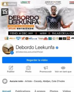 Après Plusieurs Années, La Page Facebook De Debordo Leekunfa Est Désormais Certifiée