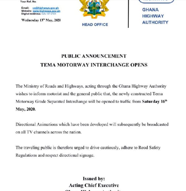 Le nouvel échangeur de l’autoroute de Tema sera ouvert ce samedi doingbuzz - Ghana : Le nouvel  échangeur de l’autoroute de Tema sera ouvert ce samedi 16 mai