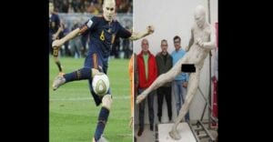 Andres Iniesta: Le Footballeur Surpris Par Une Statue De Lui… Totalement Nu-(Photos)