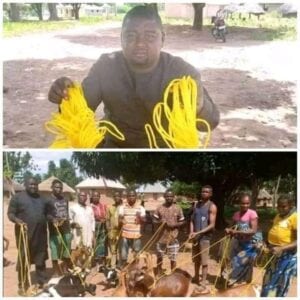 Nigeria/Insolite : Le Politicien Daniel Ukpera Fait Don De Cordes Pour Attacher Les Chèvres (Photos)