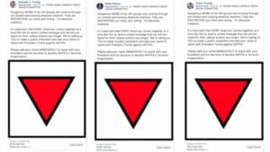 Triangle Rouge Inverse Facebook Publicites Campagne Trump 1