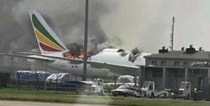 Shanghai : Un Boeing Cargo D’ethiopian  Airlines A Pris Feu