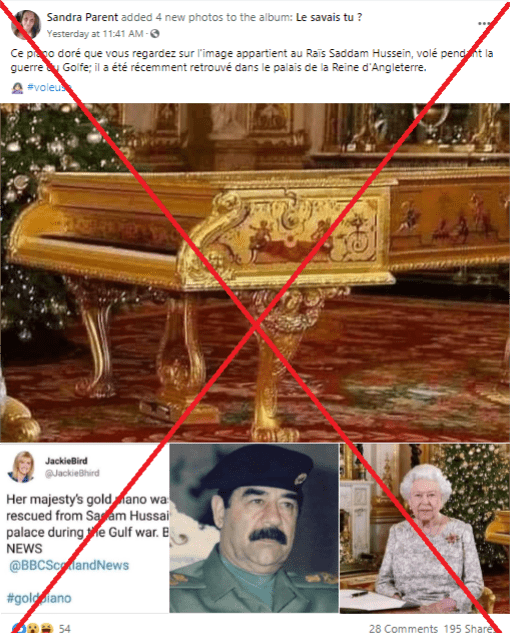 La Reine Elizabeth Ii A T Elle Volé Le Piano Doré De Saddam Hussein Photo