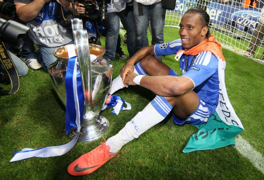 Champions League : Didier Drogba célèbre la victoire de Chelsea
