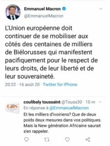 Emmanuel Macron Taclé Par L’opposition Ivoirienne Sur Twitter