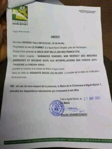 Togo : Un Propriétaire De Bar Écope D'Une Amende De 200 000 F Cfa