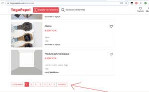 Comment Défiler Les Annonces Page Après Page Sur Togopapel.com
