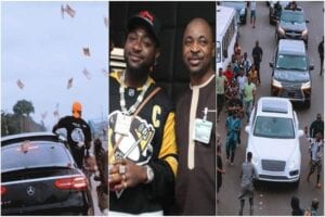 Davido Provoque Une Marée Humaine En Jetant De L’argent En L’air Dans Les Rues-(Vidéo)