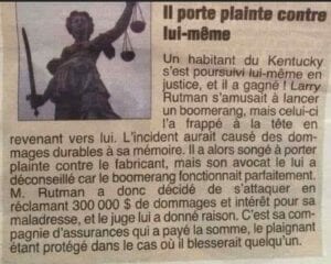 Insolite : Un Américain Porte Plainte Contre Lui-Même