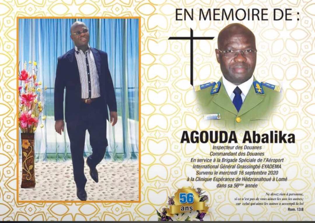 WhatsApp Image 2020 09 30 at 13.26.21 - Nécrologie: Hommage à Tonton AGOUDA Abalika Inspecteur et Commandant des douanes au Togo