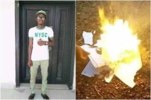 Nigeria: Un Jeune Embarassé, Met Le Feu À Ses Diplômes