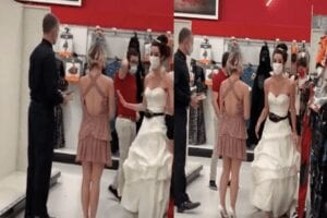 Elle Débarque Au Lieu De Travail De Son Fiancé En Robe De Mariée Et L’oblige À L’épouser (Vidéo)