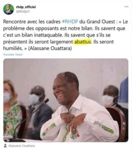 Rhdp : Cette Grosse Faute Détectée Dans Un De Ses Tweets