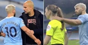 Man. City: Pep Guardiola Réagit Au Geste D’aguero Sur Une Arbitre