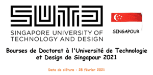 Bourses De Doctorat À L’université De Technologie Et Design De Singapour 2021