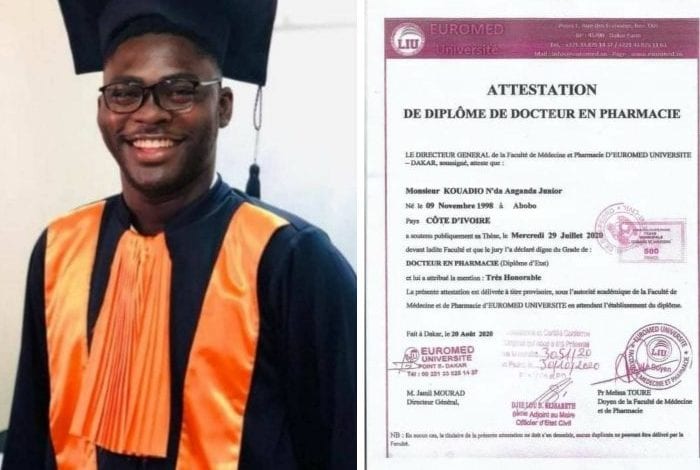 Sénégalun ivoirien devient Docteur en Pharmacie 21 ans  - Sénégal: un ivoirien devient Docteur en Pharmacie à 21 ans !