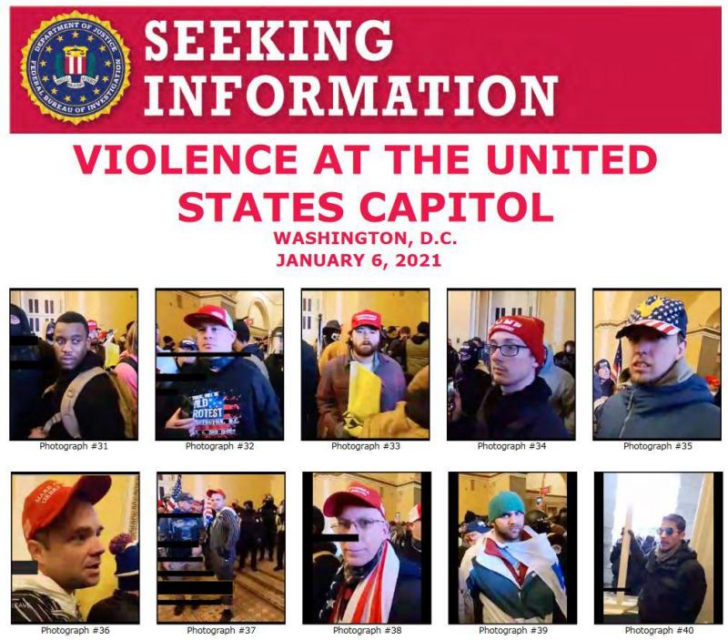 Wanted : Le FBI lance des avis de recherche pour retrouver les insurgés du Capitole
