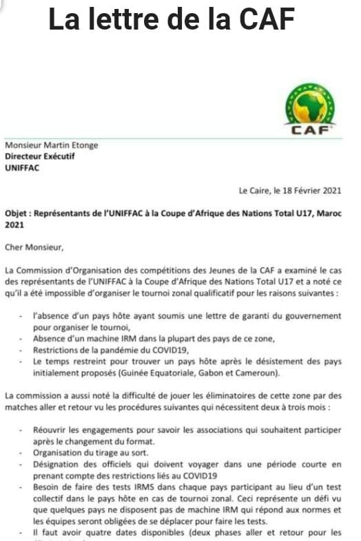 Can U17 Maroc 2021: La Caf Désigne Le Cameroun Et Le Rdc Pour Représenter L&Rsquo;Afrique Centrale