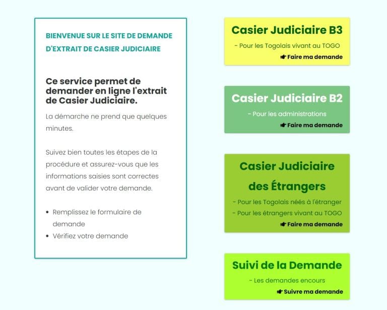 Togo Casier Judiciaire Informatise Voici Le Lien A Utiliser Pour Faire Sa Demande En Ligne In 1