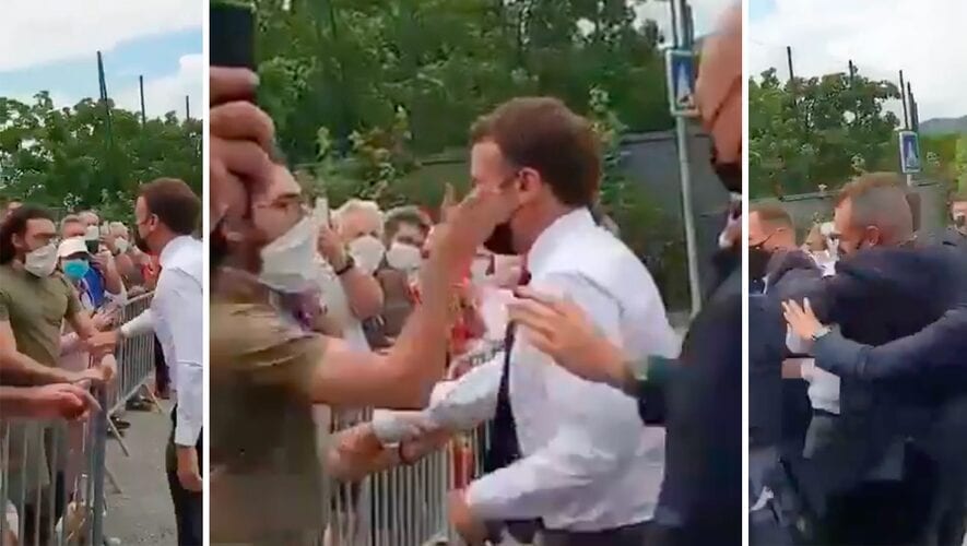 Emmanuel Macron giflé violemment pendant un déplacement