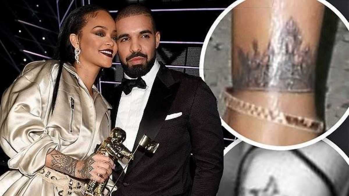 Rihanna couvre le tatouage Drake Shark - Rihanna couvre le tatouage de Drake Shark
