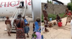 Togo: Des Prêtres Vaudous « Purifient » Un Avion Après Un Orage – Vidéo