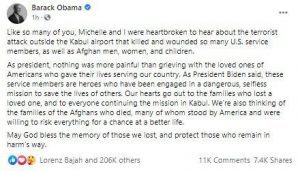 Attaque Terroriste À Kaboul : Barack Obama Réagit