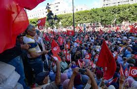 Tunisiens Manifestent Contre Coup Detat Président Kaïs Saïed