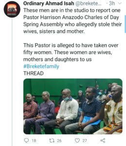 Des Nigérians Accusent Un Pasteur De Leur Avoir « Arraché » Leurs Épouses, Sœurs Et Mères