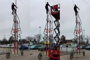 Guinness World Records : Cet Homme Conduit Le Vélo Le Plus Haut Du Monde (Vidéo)