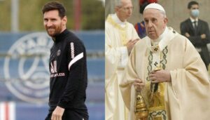 Lionel Messi Reçoit Un Cadeau Du Vatican-Photos