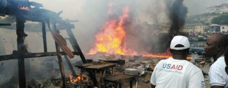 Ghana : un incendie fait d'énormes dégâts dans un marché