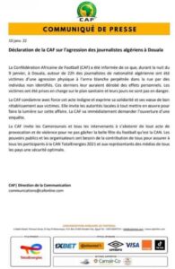 Can 2021 : La Police Camerounaise Enquête Sur L'Agression Des Journalistes Algériens