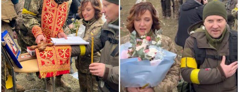 Ukraine : deux soldats se marient en pleine guerre
