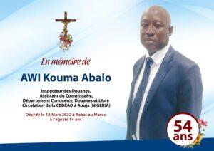 Nécrologie: Programme Des Obsèques De L’inspecteur Des Douanes Awi Kouma Abalo