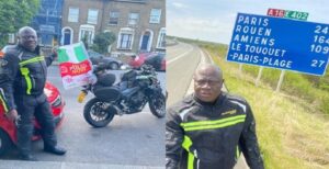 Un Nigérian Qui Avait Promis De Faire De La Moto De Londres À Lagos Arrive Enfin En Afrique