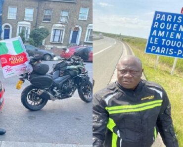 Un Nigérian Qui Avait Promis De Faire De La Moto De Londres À Lagos Arrive Enfin En Afrique