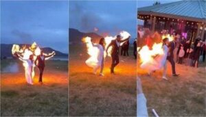 Alerte : Un Couple Prend Feu Le Jour Du Mariage (Vidéo)