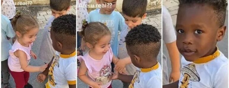 Des Enfants Blancs Surpris Après Avoir Rencontré Un Garçon Noir Pour La Première Fois : Vidéo