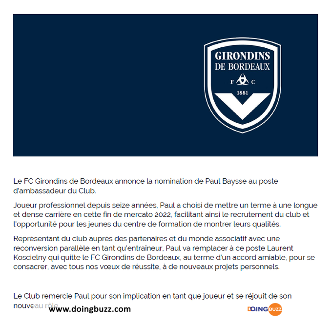 Fb5oX 9XEAEkGRG - Paul Baysse devient ambassadeur de FC Girondin de Bordeaux
