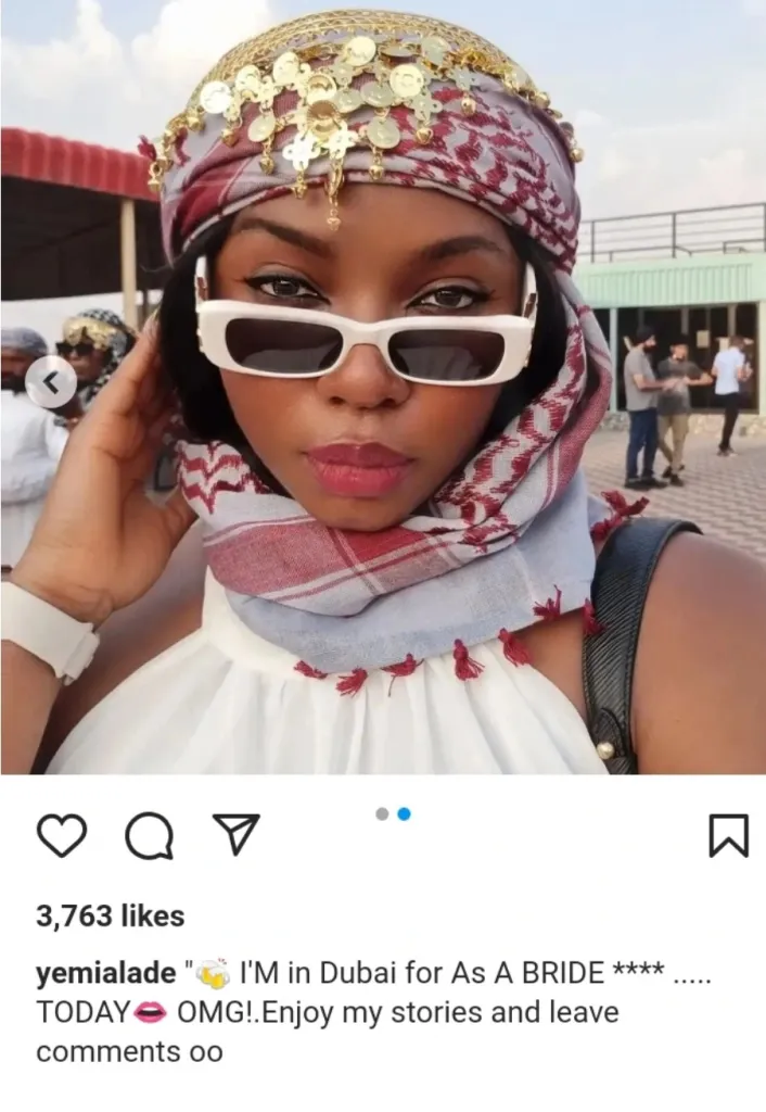 Yemi Alade Révèle Qu'Elle Est À Dubaï Pour Se Marier (Photo)