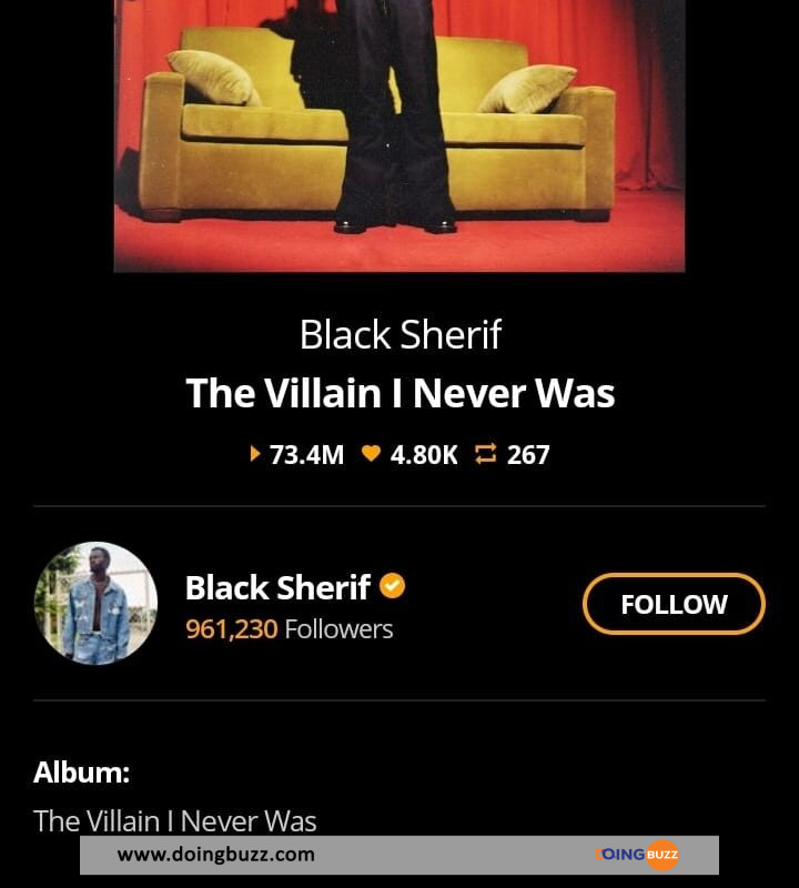 Black Sherif : Son Album Obtient Plus De 73 Millions De Streams En 24 Heures