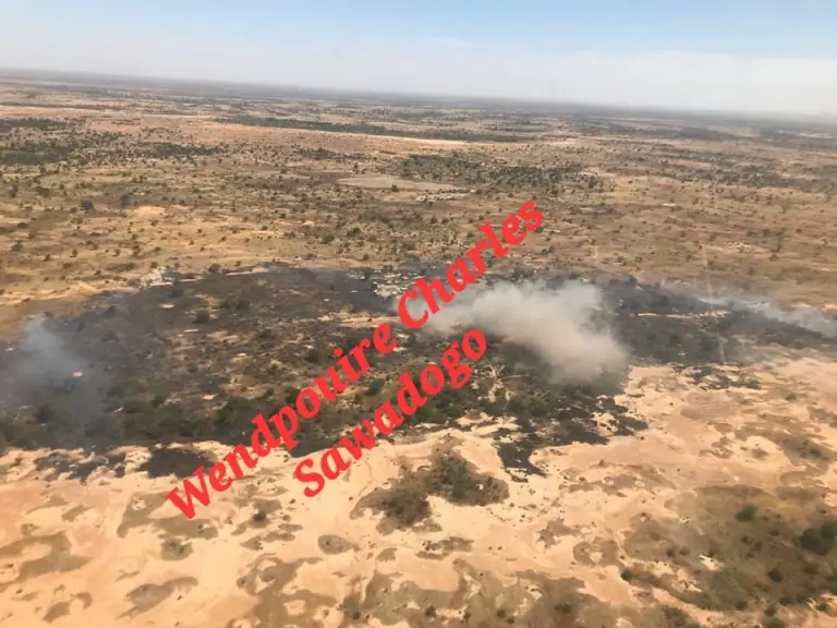 vue aerienne de lattaque - Burkina Faso : l’armée de l’air pulvérise une trentaine de terroristes, (photo)